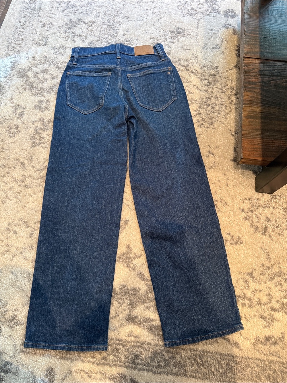 Madewell Wide-Leg Jeans in Dark Blue Denim